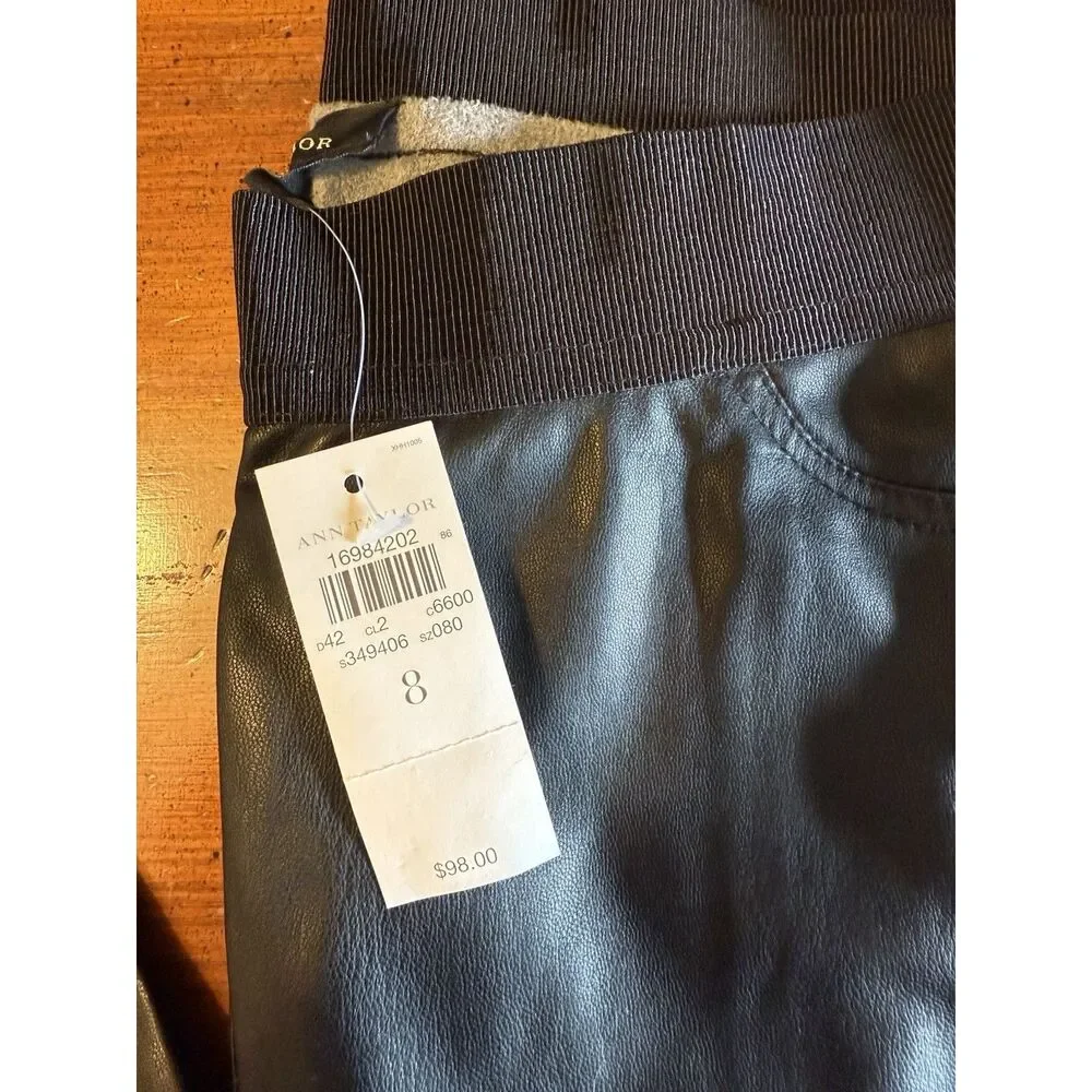 Ann Taylor | Faux Leather Leggings | Black | Size 8 | NWT